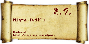 Migra Iván névjegykártya